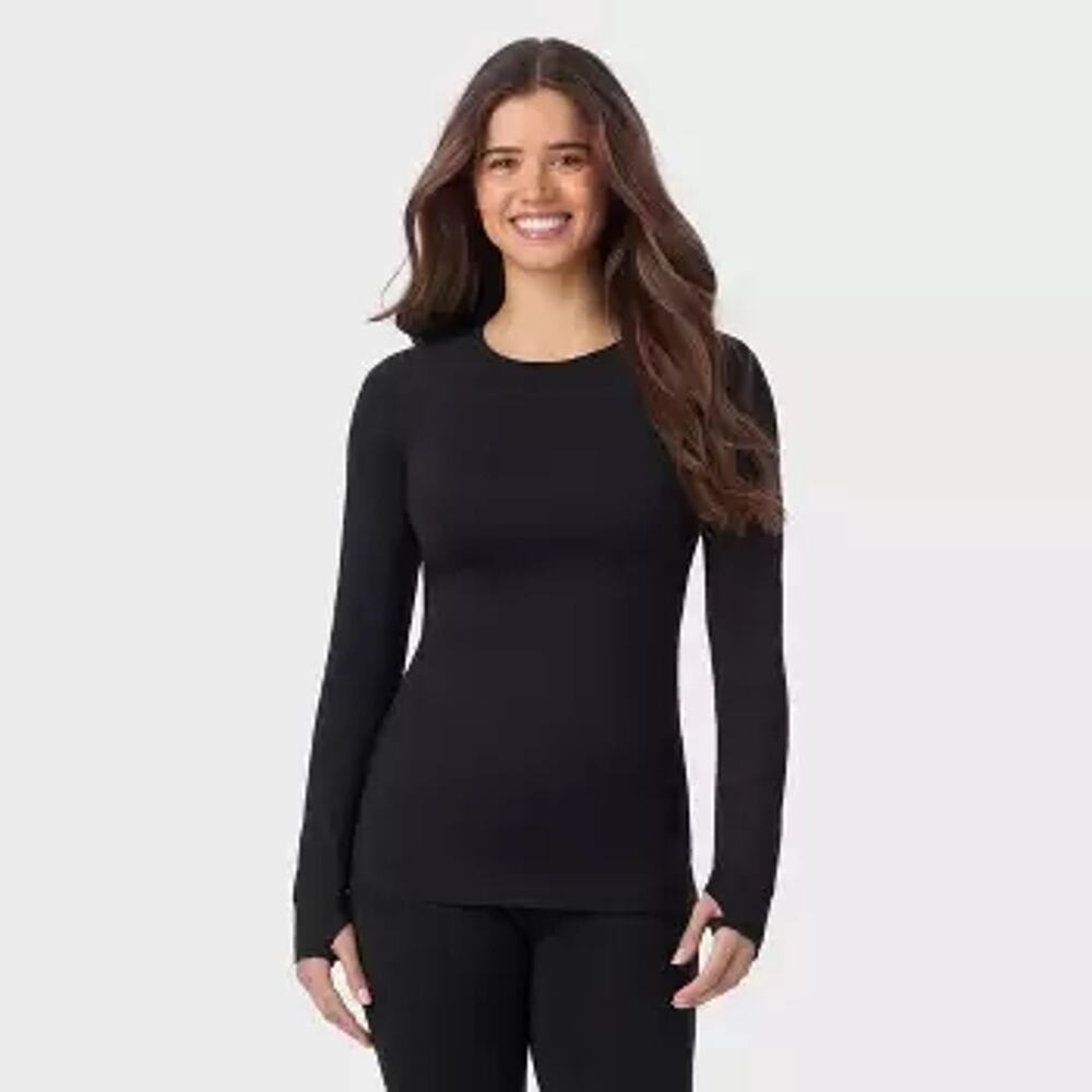 NWT Warm Essentials Cuddl Duds thumb holes Active S Thermal base layer winter
